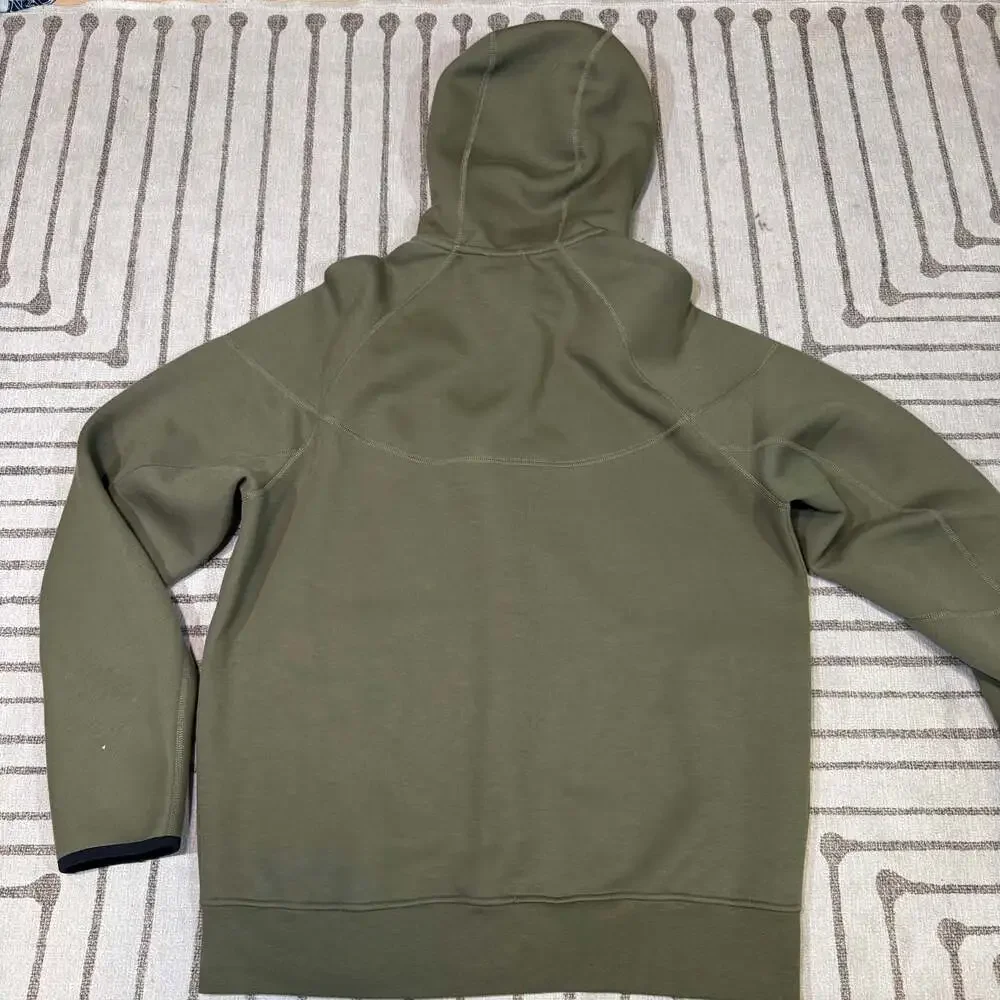 Nike Tech Fleece Windrunner Full-Zip Hoodie in Olive Green FB7921-222 - Picture 8 of 9